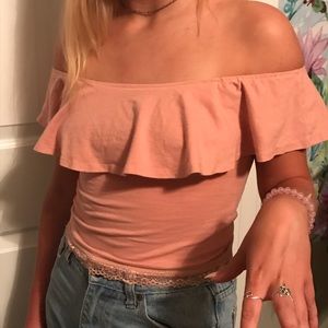 forever 21 pink off the shoulder top